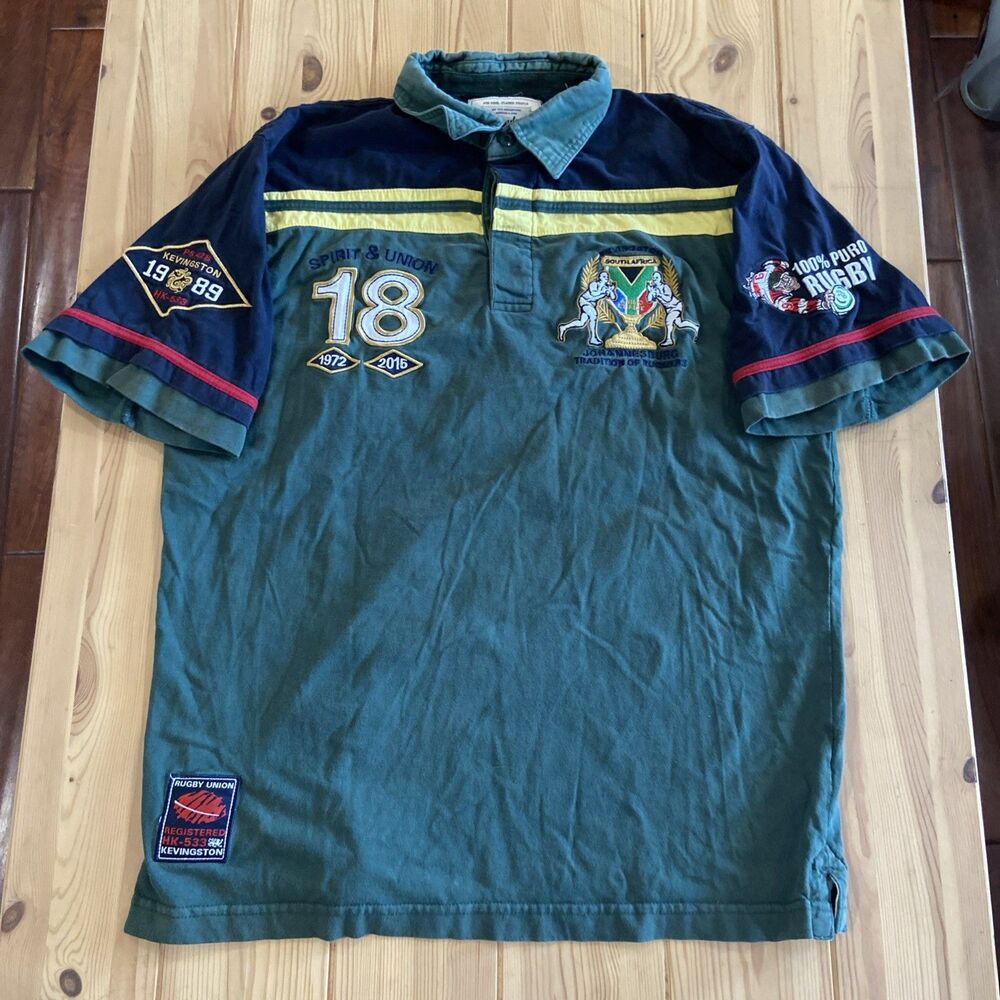 Kevingston Rugby & Polo Green Short Sleeve Polo South Afria embroidered S